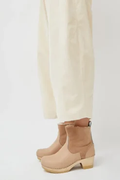 5" Pull on Shearling Clog Boot on Mid Heel in Fawn^No.6 Store Best