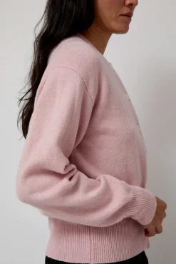Ada Crewneck Cardigan in Pink^No.6 Store Sale