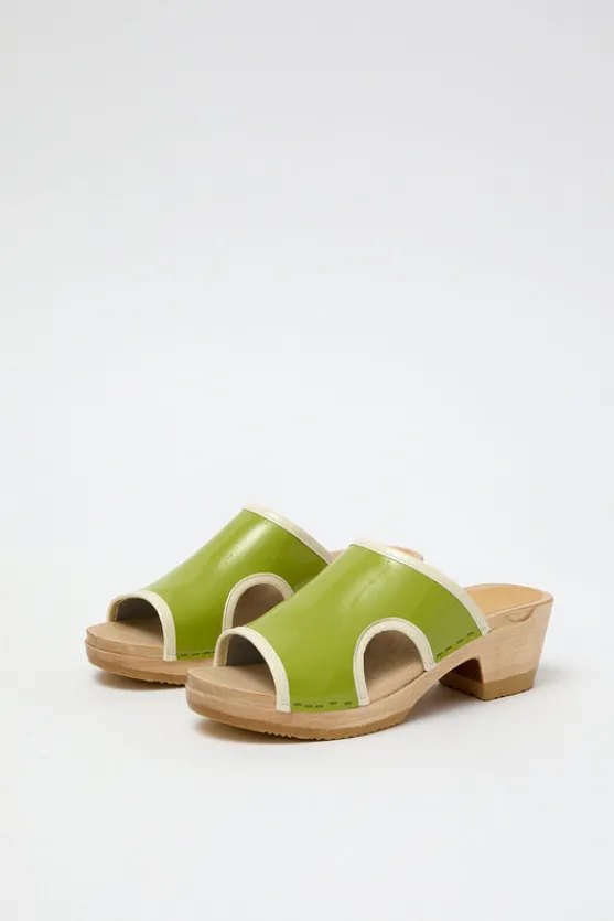 Alexis Clog on Mid Heel in Apple Patent^No.6 Store Fashion