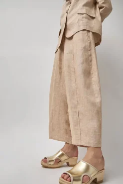 Alexis Clog on Mid Heel in Gold^No.6 Store Clearance