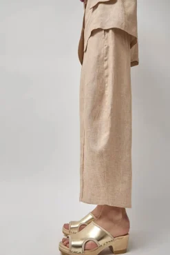 Alexis Clog on Mid Heel in Gold^No.6 Store Clearance