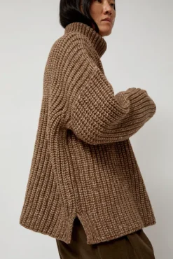 Alpaca Rib Turtleneck in Brown^No.6 Store Clearance