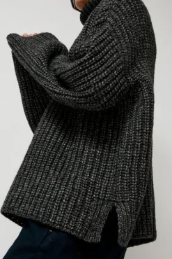 Alpaca Rib Turtleneck in Charcoal^No.6 Store Discount