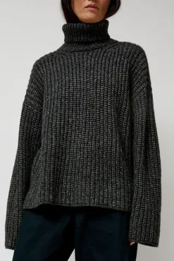 Alpaca Rib Turtleneck in Charcoal^No.6 Store Discount