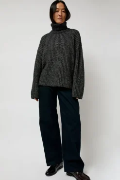 Alpaca Rib Turtleneck in Charcoal^No.6 Store Discount
