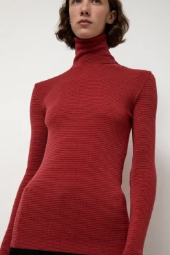 Alpha Rollneck in Paradise Red Fine Stripes^No.6 Store Online