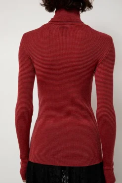 Alpha Rollneck in Paradise Red Fine Stripes^No.6 Store Online