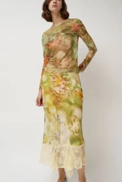 Arc Long Sleeve Top in Sage Molten Floral^No.6 Store Best