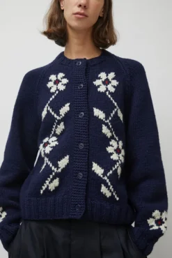 Atomic Flower Cardigan in Navy^No.6 Store New