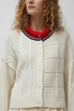 Baby Alpaca Textured Cardigan in Cream^No.6 Store Online