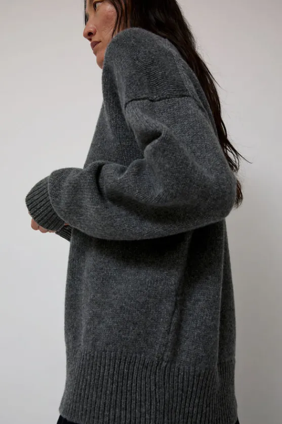 Balla Slouch V Neck Sweater in Derby Grey^No.6 Store Hot