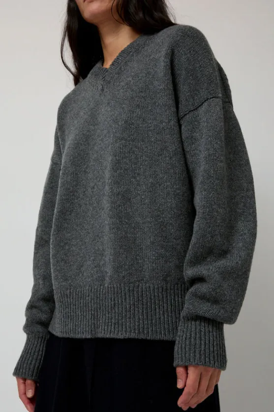 Balla Slouch V Neck Sweater in Derby Grey^No.6 Store Hot