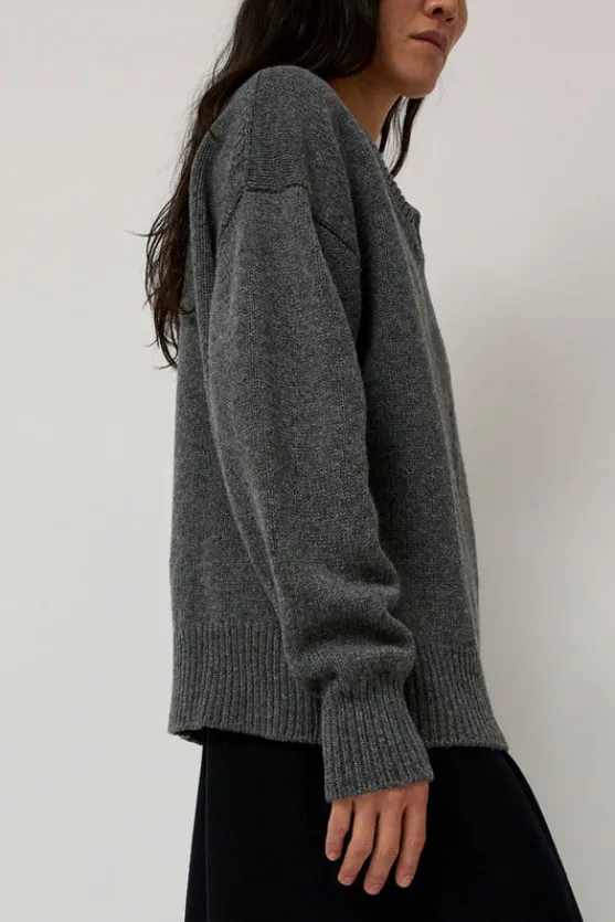 Balla Slouch V Neck Sweater in Derby Grey^No.6 Store Hot