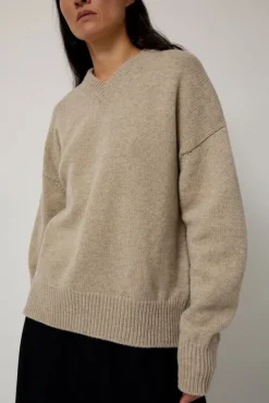 Balla Slouch V Neck Sweater in Beige^No.6 Store Discount