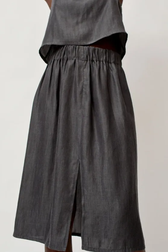 Basic Skirt in Black Tencel^No.6 Store Sale