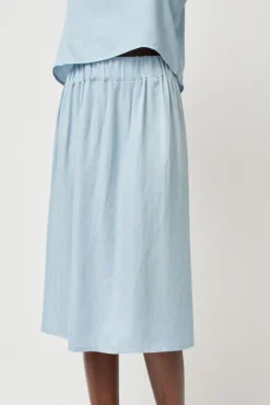Basic Skirt in Light Blue Tencel^No.6 Store Fashion