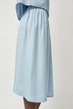 Basic Skirt in Light Blue Tencel^No.6 Store Fashion