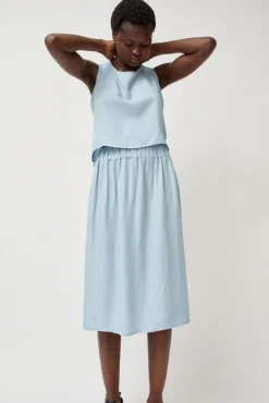 Basic Skirt in Light Blue Tencel^No.6 Store Fashion