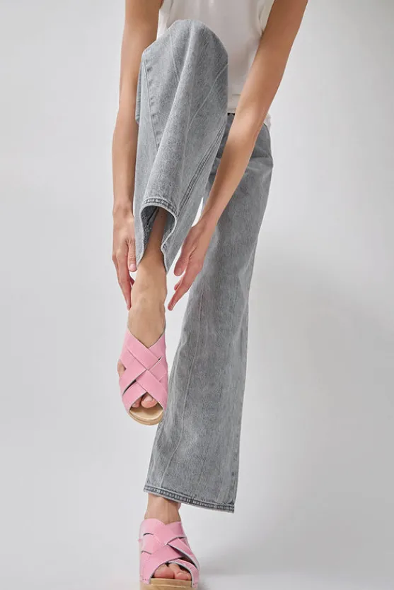 Basket Clog on Mid Wedge in Pink Patent^No.6 Store Fashion
