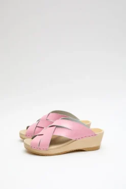 Basket Clog on Mid Wedge in Pink Patent^No.6 Store Fashion