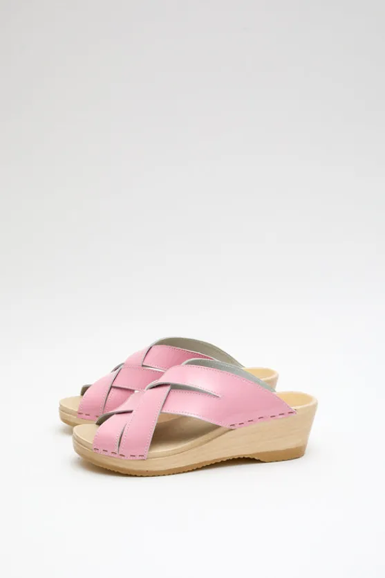 Basket Clog on Mid Wedge in Pink Patent^No.6 Store Fashion