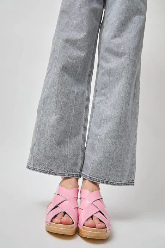 Basket Clog on Mid Wedge in Pink Patent^No.6 Store Fashion