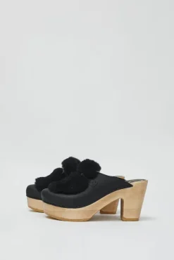Billie Fur Clog on Platform in Black^No.6 Store Hot
