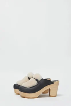 Billie Fur Clog on Platform in Indigo and Bone^No.6 Store Best