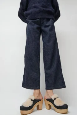 Billie Fur Clog on Platform in Indigo and Bone^No.6 Store Best
