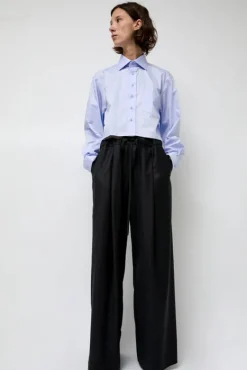 Blue Poplin Crop Shirt in Light Blue^No.6 Store Sale