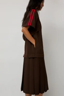 Box Pleat Dress in Mud^No.6 Store Sale
