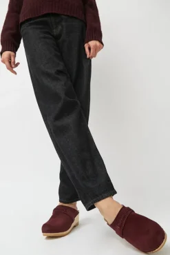 Bridget Clog on Mid Wedge in Burgundy Suede^No.6 Store Discount