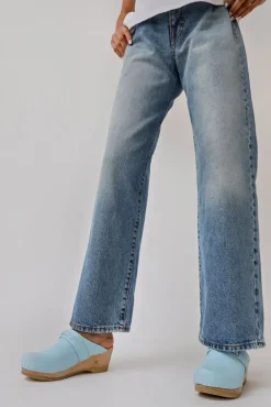 Bridget Clog on Mid Wedge in Light Blue^No.6 Store Fashion