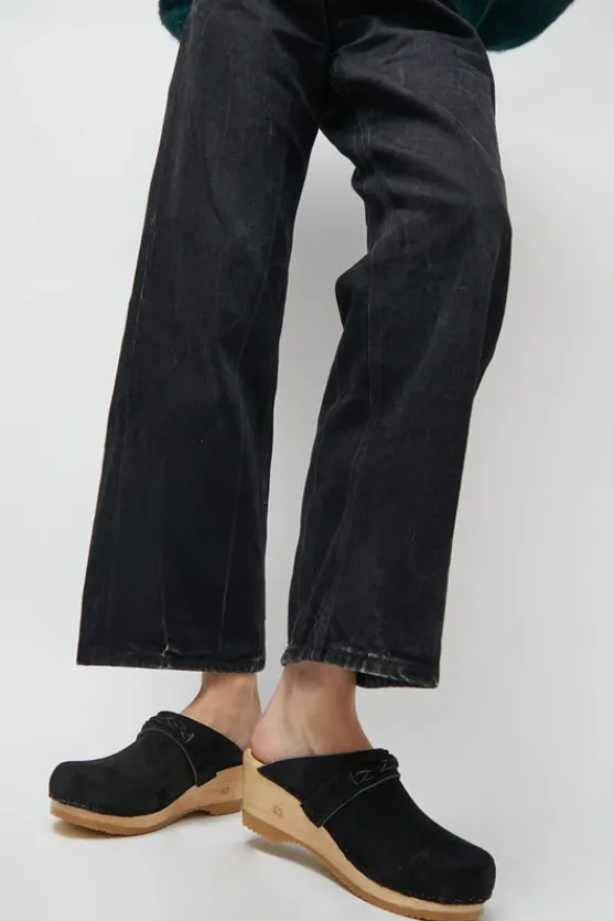 Bridget Clog on Mid Wedge in Black Suede^No.6 Store Best