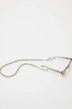 Brillenkette Silver Glasses Chain in Light Grey with Sage Thread^No.6 Store Clearance