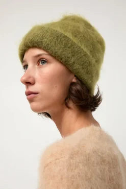 Brushed Mohair Beanie in Matcha^No.6 Store Sale