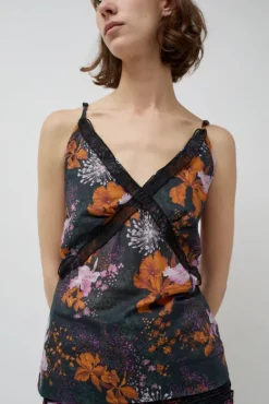 Camisole Top in Orange and Purple Flowers^No.6 Store Clearance