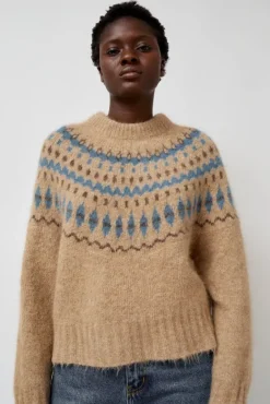 Cardiff Sweater in Camel and Blue^No.6 Store Best