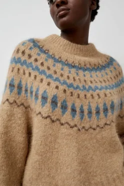 Cardiff Sweater in Camel and Blue^No.6 Store Best