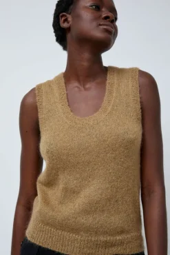 Carol U-Neck Vest in Khaki^No.6 Store Fashion