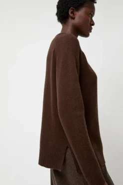 Cashmere Blend Crewneck Knit in Brown^No.6 Store Sale