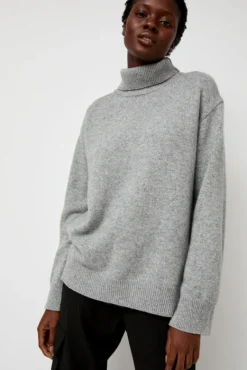 Cashmere Blend High Neck Knit in Gray^No.6 Store Clearance