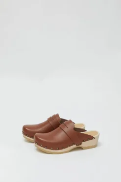 Charlotte Studded Clog on Low Base in British Tan^No.6 Store Discount
