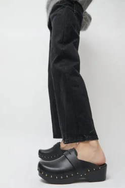 Charlotte Studded Clog on Low Base in Jet on Black Base^No.6 Store Hot