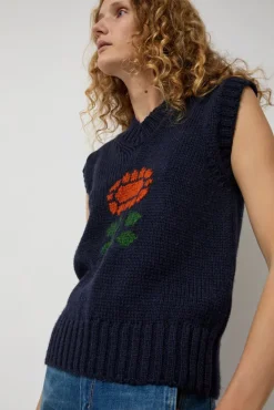 Close to the Flower Vest in Navy^No.6 Store Online