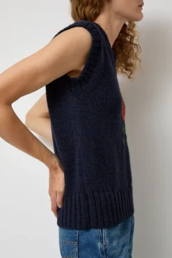 Close to the Flower Vest in Navy^No.6 Store Online