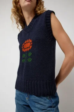 Close to the Flower Vest in Navy^No.6 Store Online