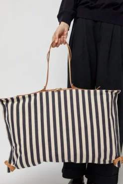 Collapsible Travel Bag in Riga Blue and Naturale^No.6 Store Discount