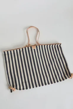 Collapsible Travel Bag in Riga Blue and Naturale^No.6 Store Discount