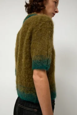 Compact Knit Polo in Olive and Green^No.6 Store Fashion